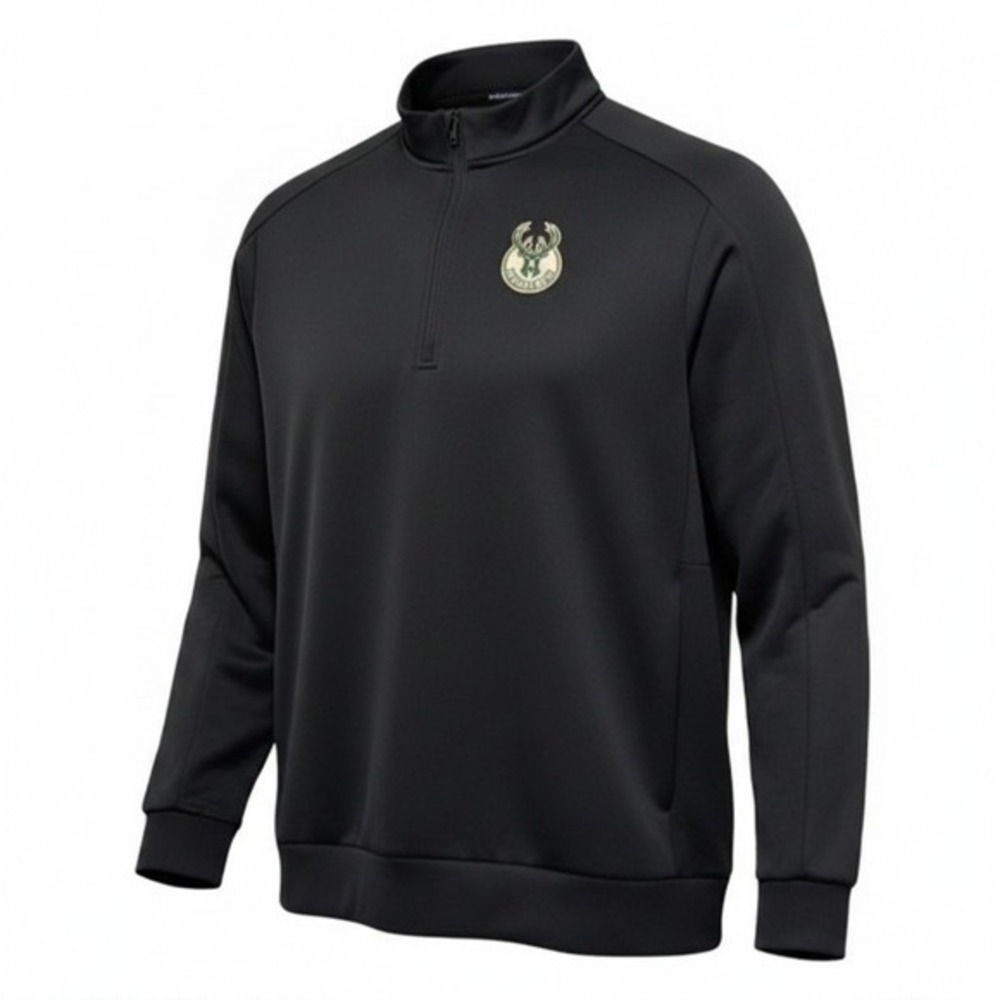 Antigua Generation Pullover Men 3XL Black Milwaukee Bucks NBA Quarter Zip Jacket